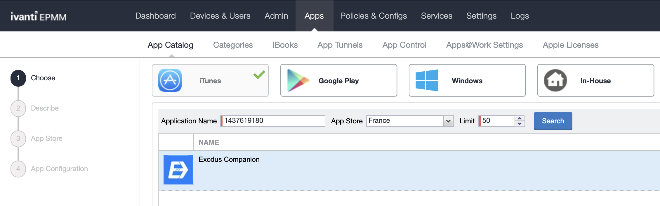 App search